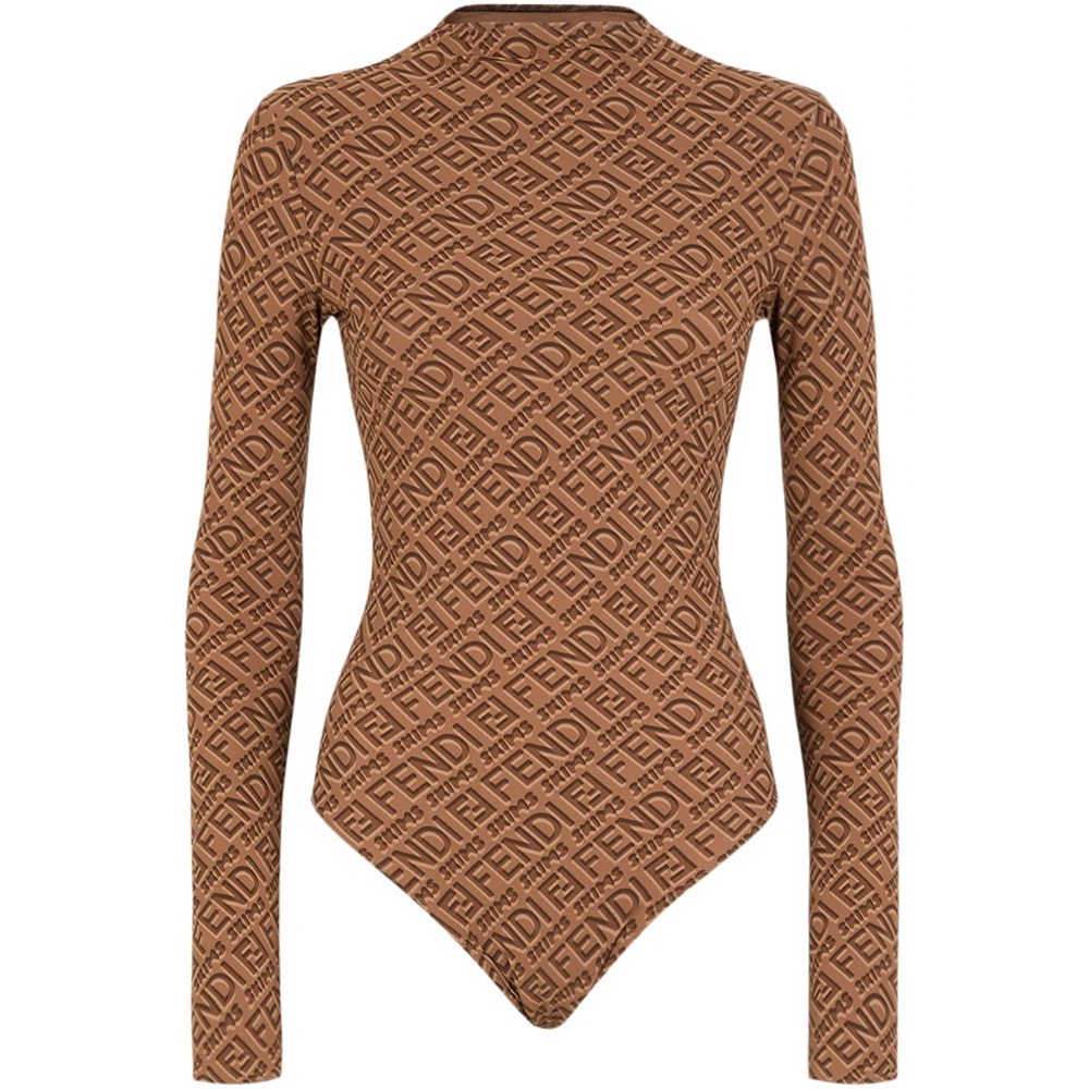 Fendi Skims long sleeve bodysuit. Tan. Size L.